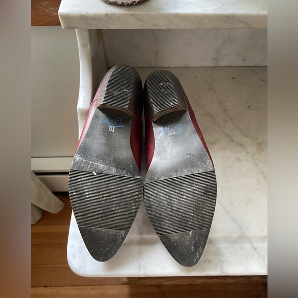 Vintage Ankle Cowgirl Booties in Red Leather - Picture 4 of 6